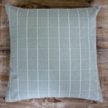 Windowpane Duck Egg Cushion 55x55cm